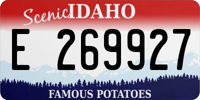 ID license plate E269927