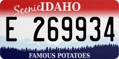 ID license plate E269934