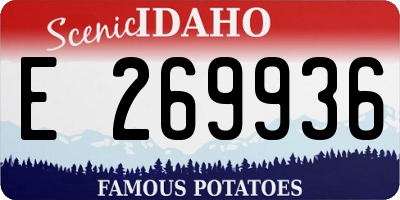 ID license plate E269936