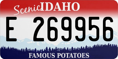 ID license plate E269956