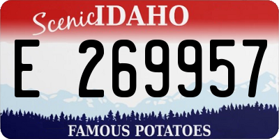ID license plate E269957