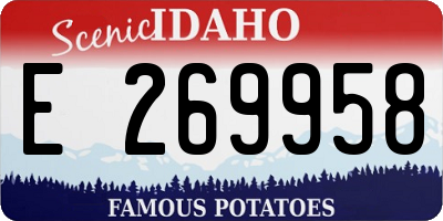 ID license plate E269958