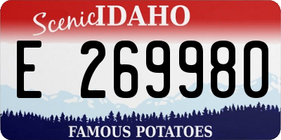 ID license plate E269980