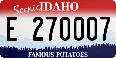 ID license plate E270007