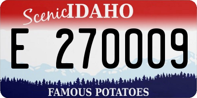 ID license plate E270009