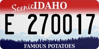 ID license plate E270017