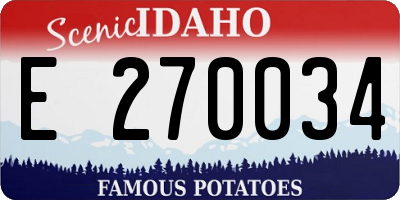 ID license plate E270034