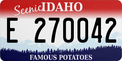 ID license plate E270042