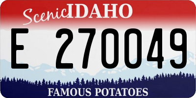 ID license plate E270049
