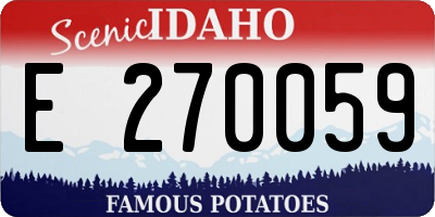 ID license plate E270059