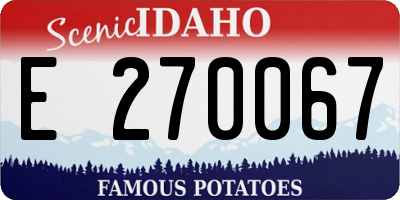 ID license plate E270067