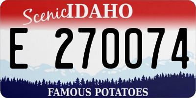 ID license plate E270074