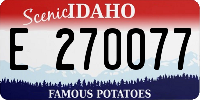 ID license plate E270077
