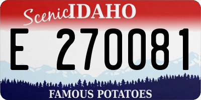 ID license plate E270081