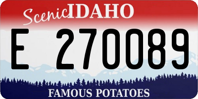 ID license plate E270089