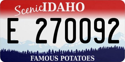 ID license plate E270092