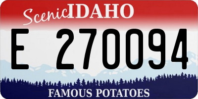 ID license plate E270094