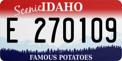 ID license plate E270109