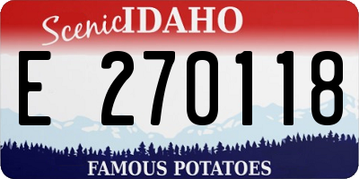 ID license plate E270118