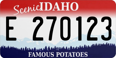 ID license plate E270123