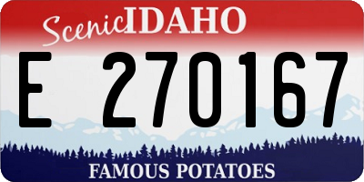 ID license plate E270167
