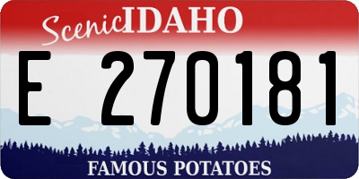 ID license plate E270181