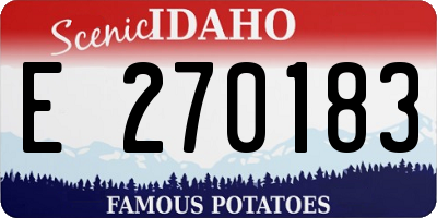 ID license plate E270183
