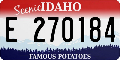 ID license plate E270184
