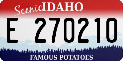 ID license plate E270210