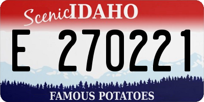 ID license plate E270221