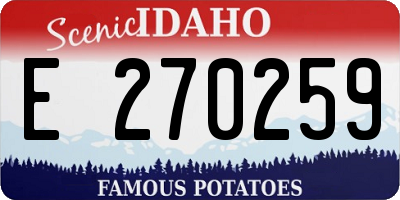 ID license plate E270259