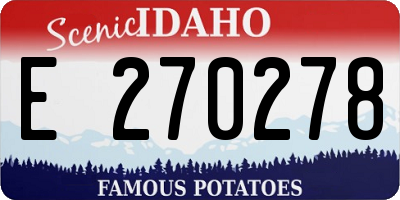 ID license plate E270278