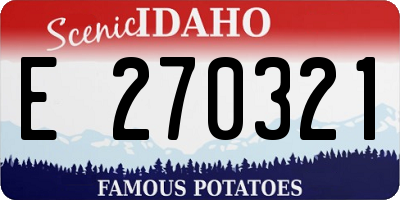 ID license plate E270321