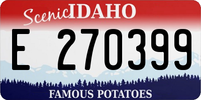 ID license plate E270399