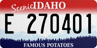 ID license plate E270401