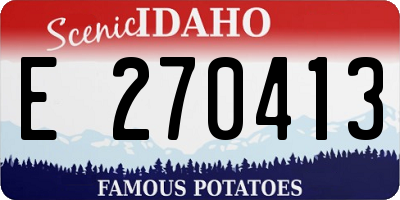 ID license plate E270413