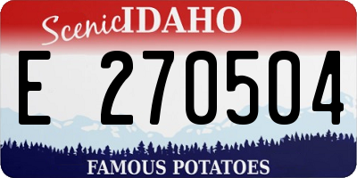 ID license plate E270504