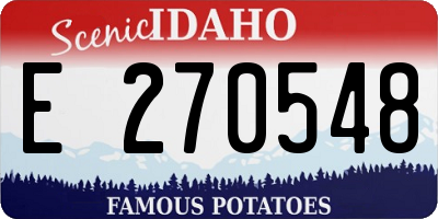 ID license plate E270548