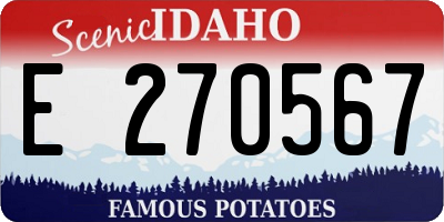 ID license plate E270567