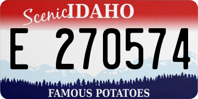 ID license plate E270574