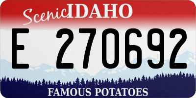 ID license plate E270692