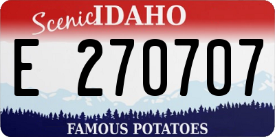 ID license plate E270707