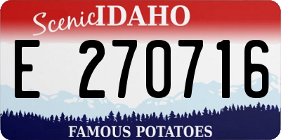 ID license plate E270716