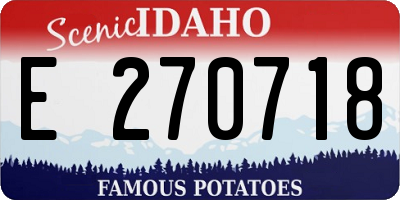 ID license plate E270718
