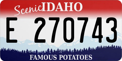 ID license plate E270743