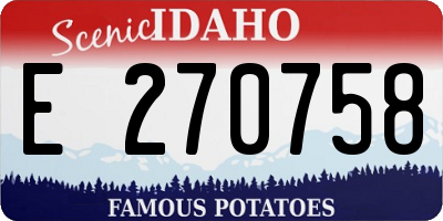 ID license plate E270758