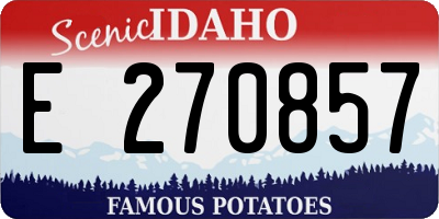 ID license plate E270857