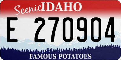 ID license plate E270904