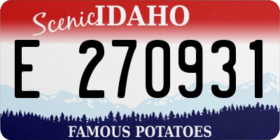 ID license plate E270931