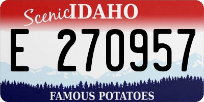 ID license plate E270957